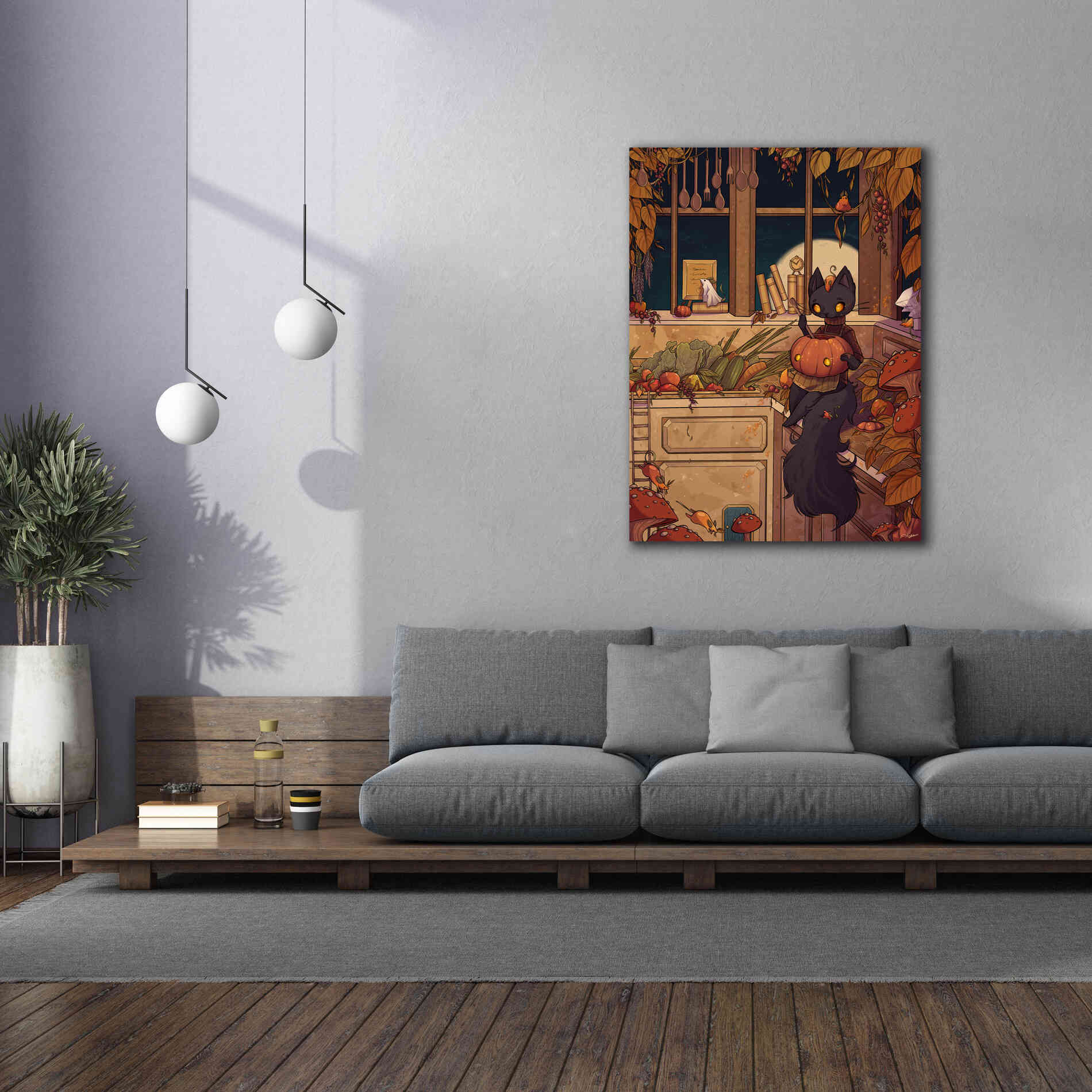 'Soup Cat' by Avery Multer, Canvas Wall Art,40 x 54