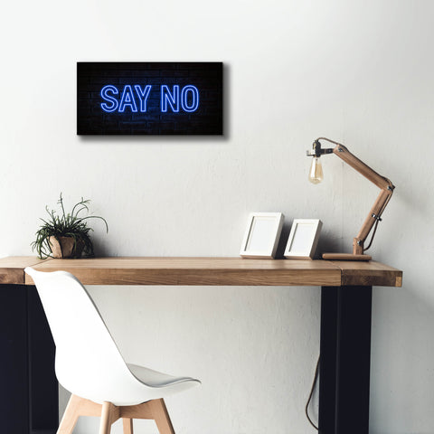 Image of 'Say No In Neon Blue' by Epic Portfolio, Canvas Wall Art,24 x 12
