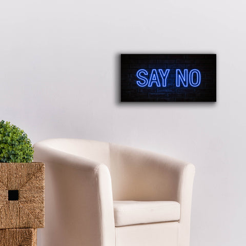 Image of 'Say No In Neon Blue' by Epic Portfolio, Canvas Wall Art,24 x 12