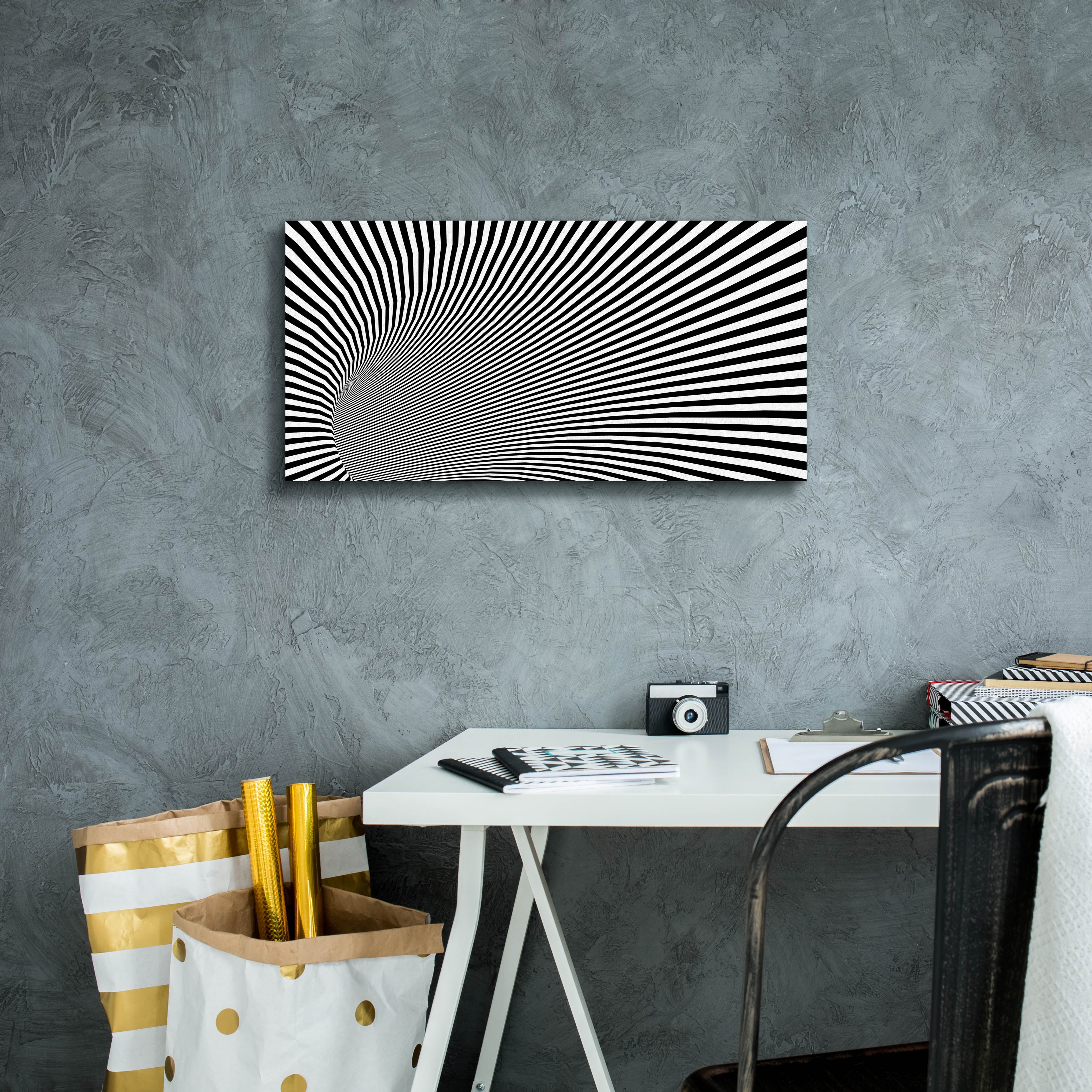 'Psychedelic Twisted Circle' by Epic Portfolio, Canvas Wall Art,24 x 12