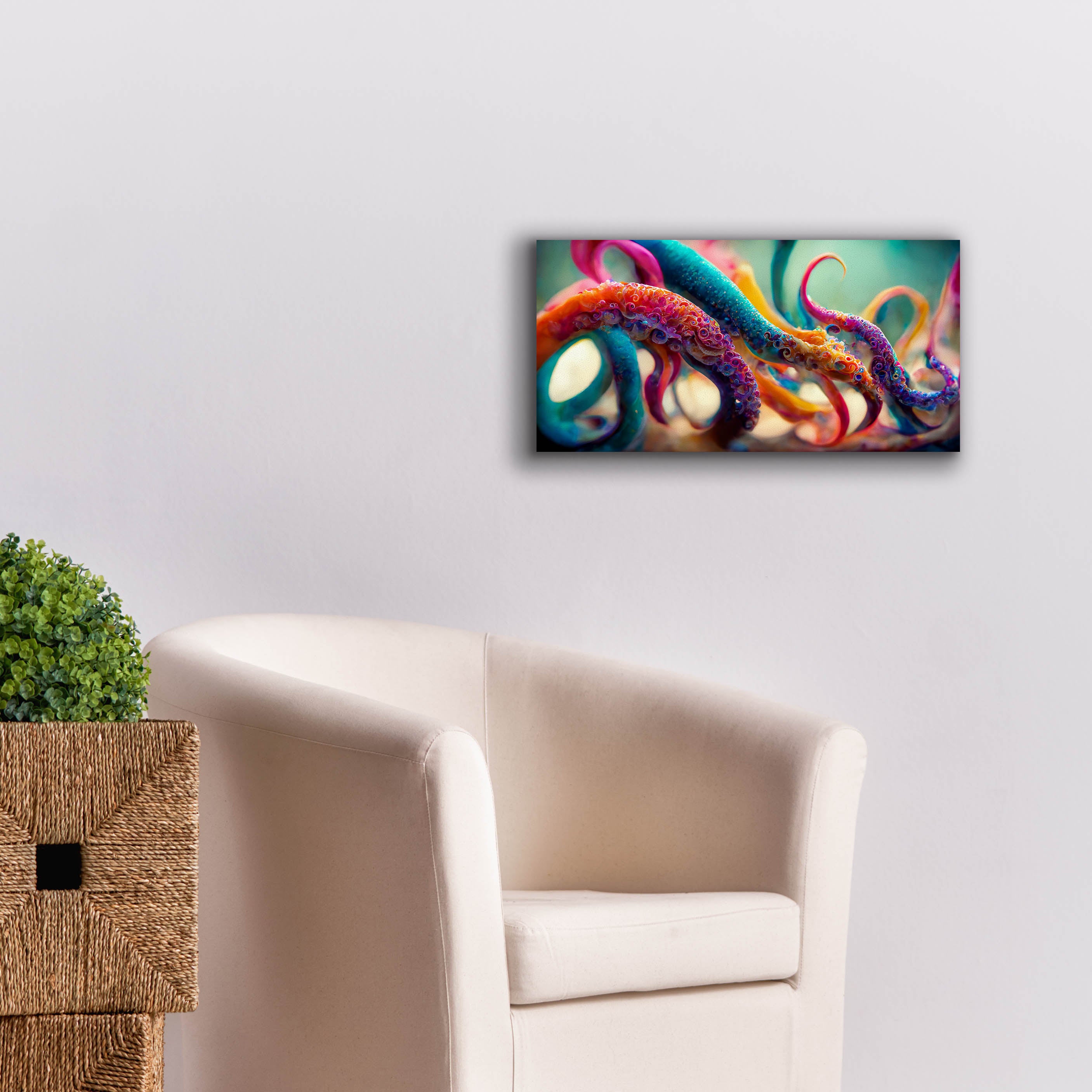 'Painterly Tentacles' by Epic Portfolio, Canvas Wall Art,24 x 12