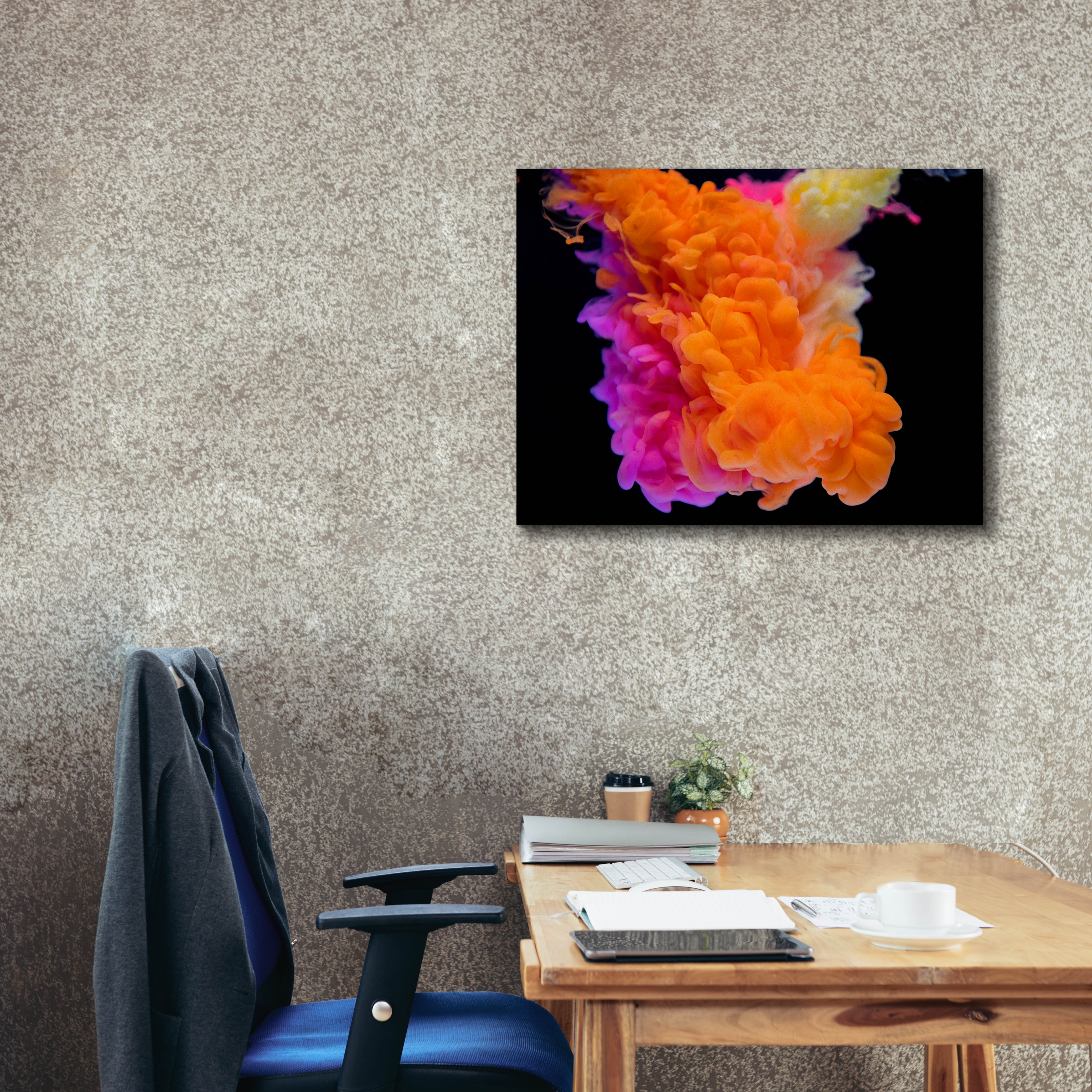 'Orange Burst' by Epic Portfolio, Canvas Wall Art,34 x 26