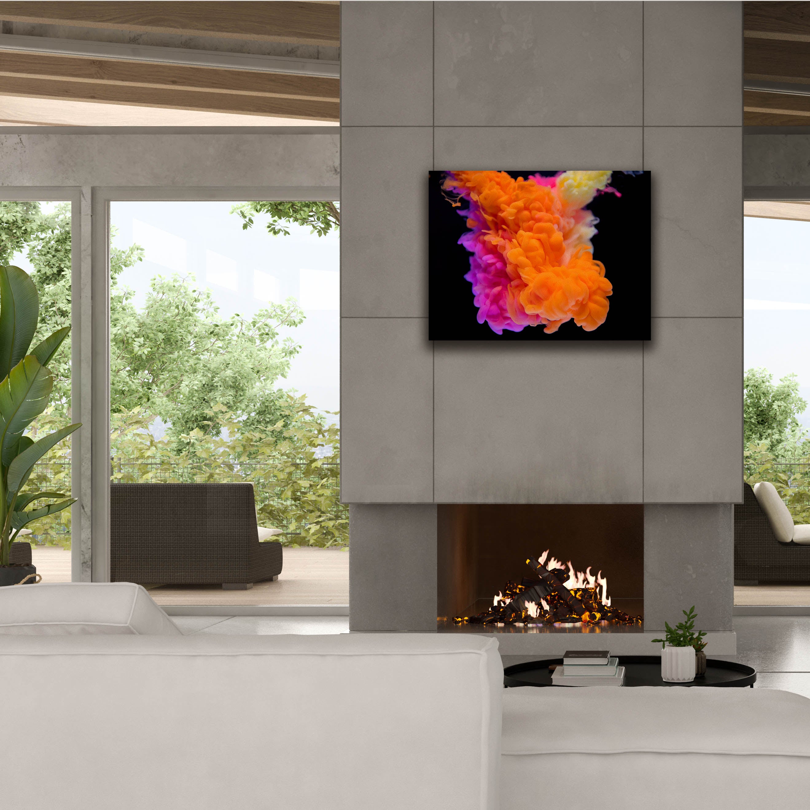 'Orange Burst' by Epic Portfolio, Canvas Wall Art,34 x 26