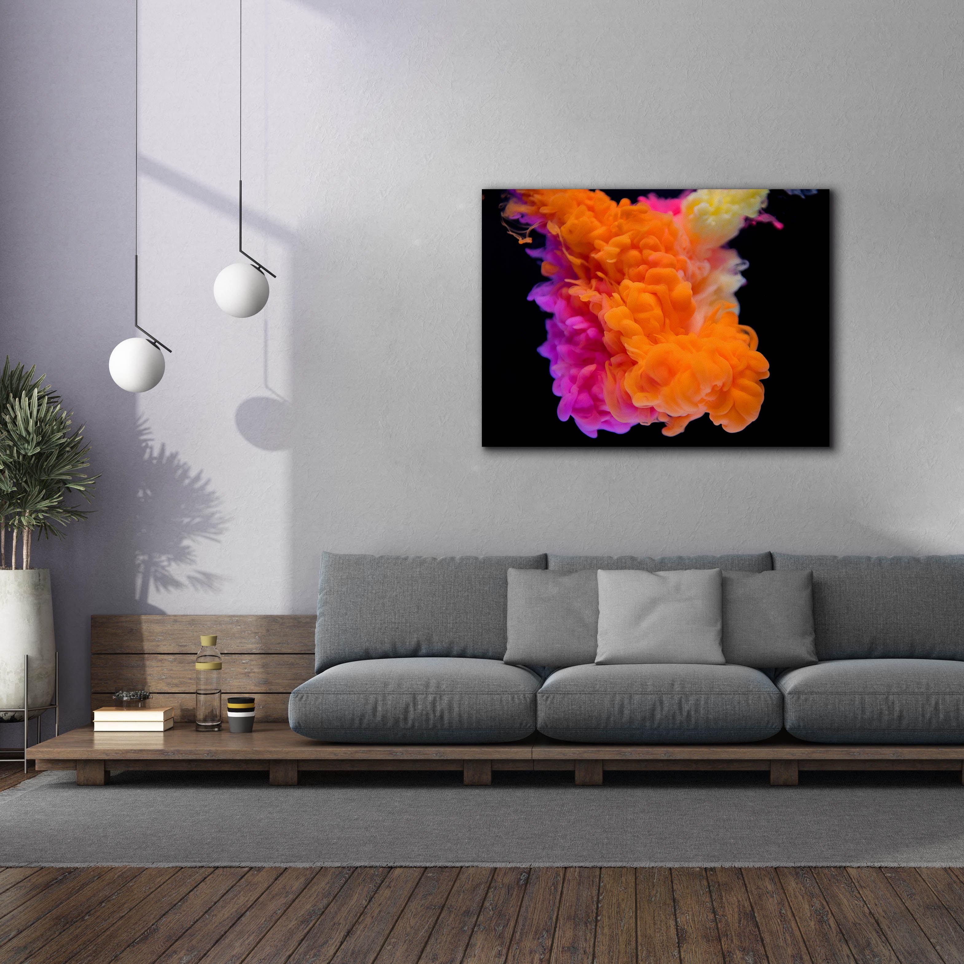 'Orange Burst' by Epic Portfolio, Canvas Wall Art,54 x 40