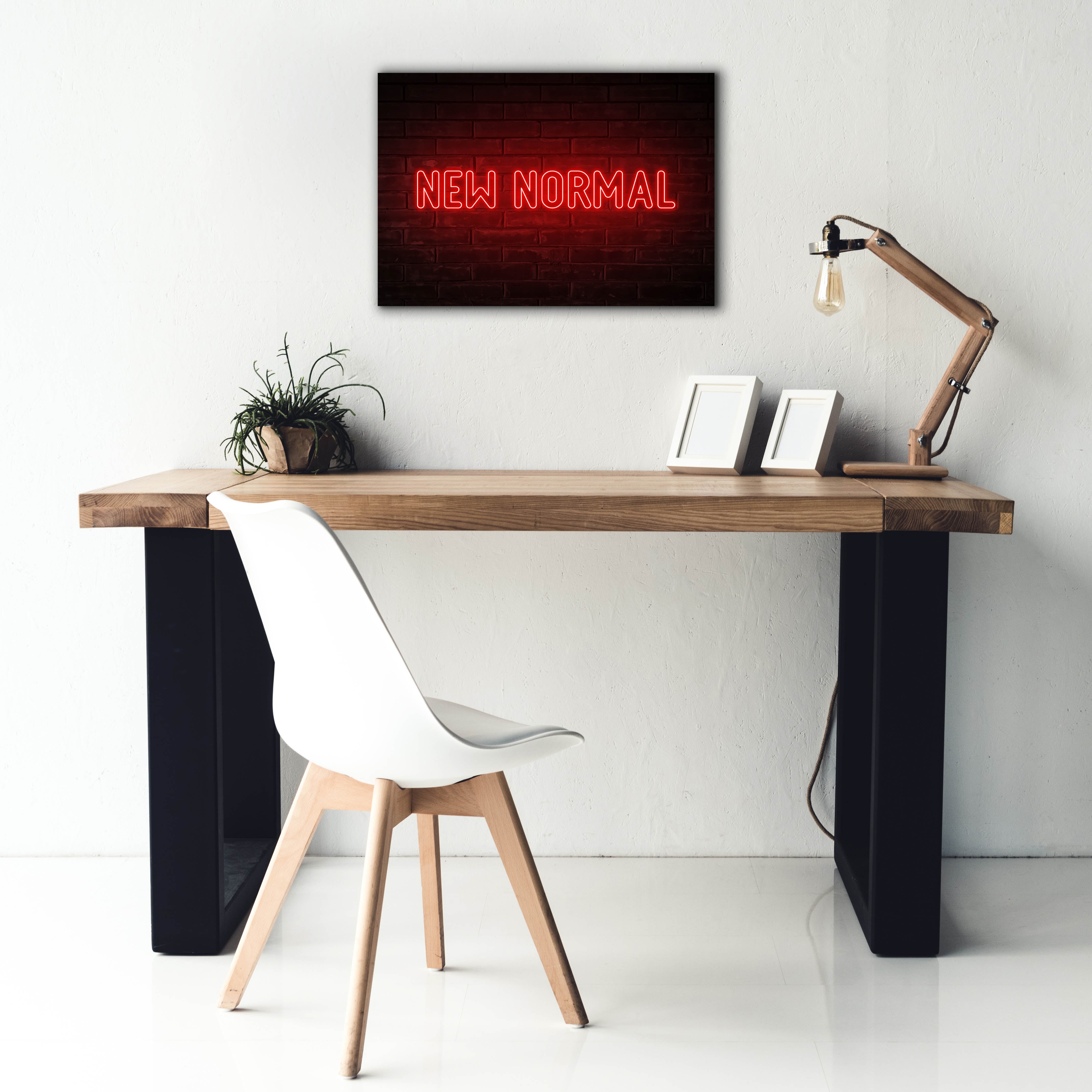 'New Normal In Neon Red' by Epic Portfolio, Canvas Wall Art,26 x 18
