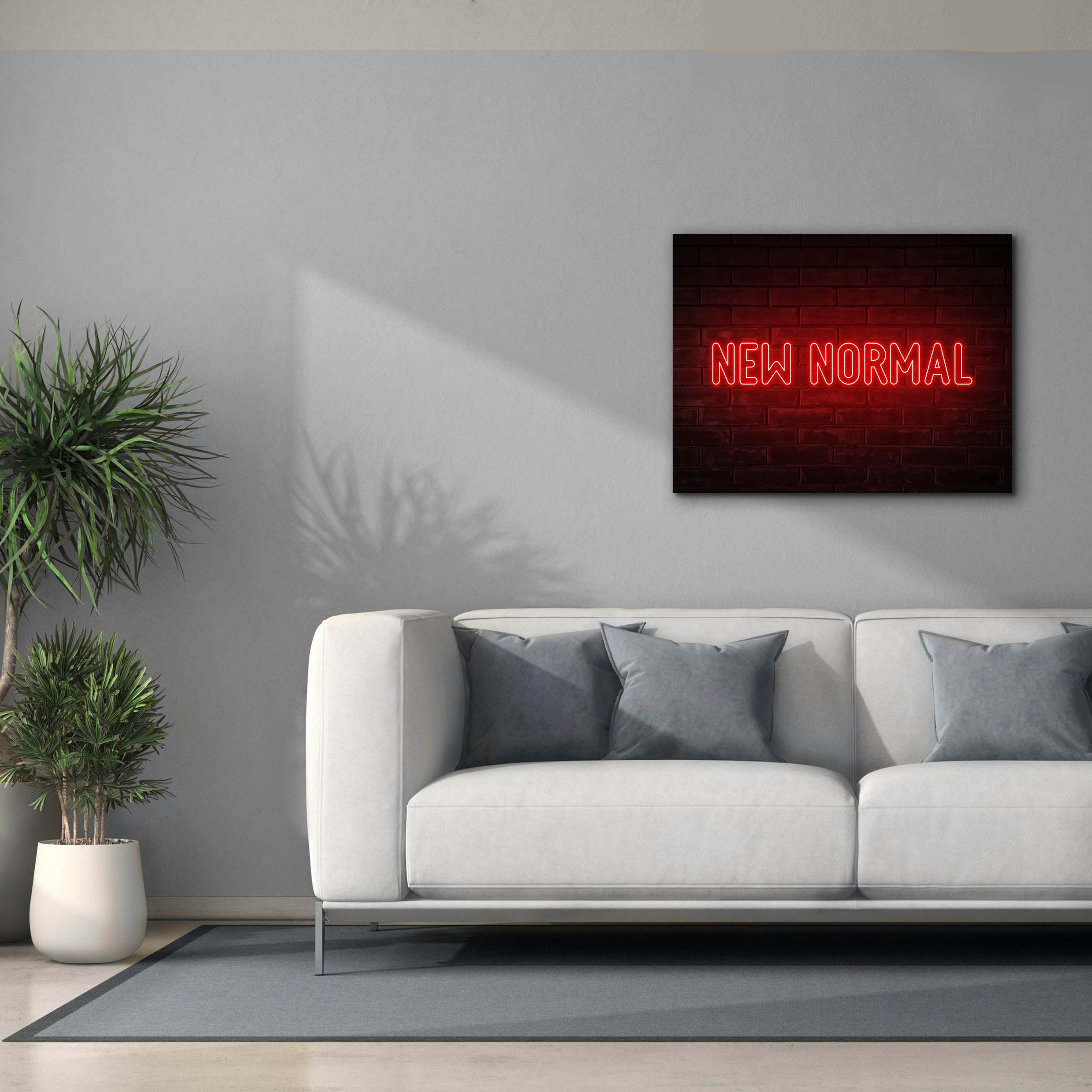 'New Normal In Neon Red' by Epic Portfolio, Canvas Wall Art,34 x 26