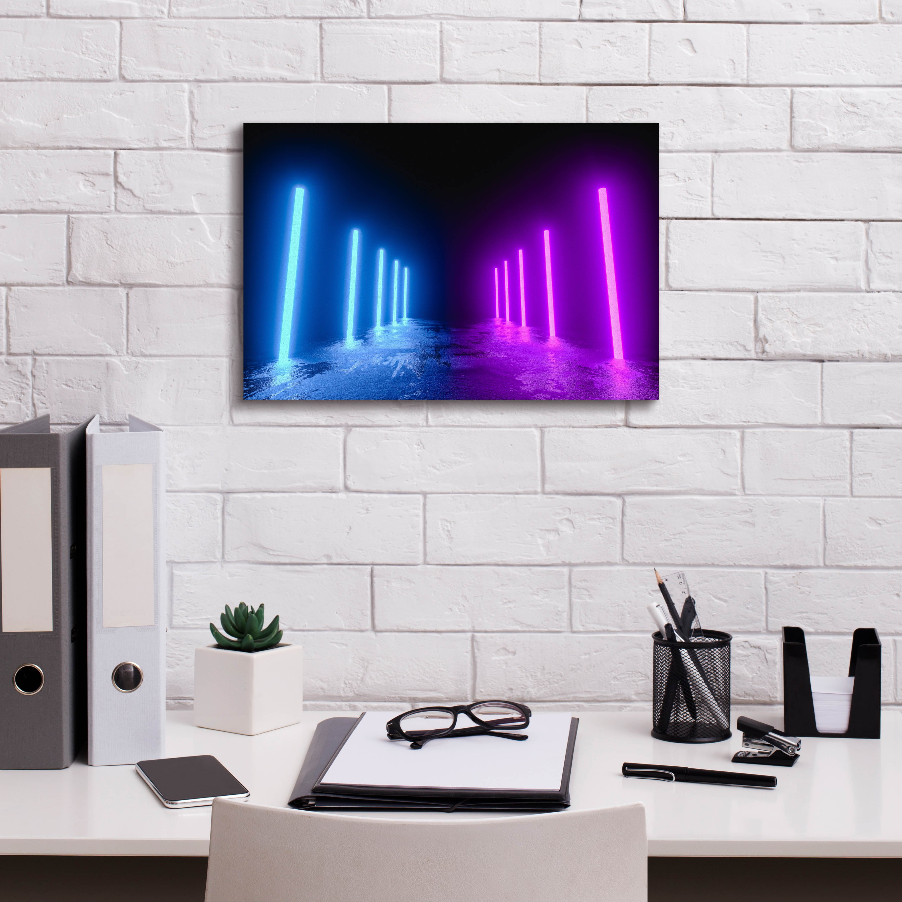 'Neon Runway' by Epic Portfolio, Canvas Wall Art,18 x 12