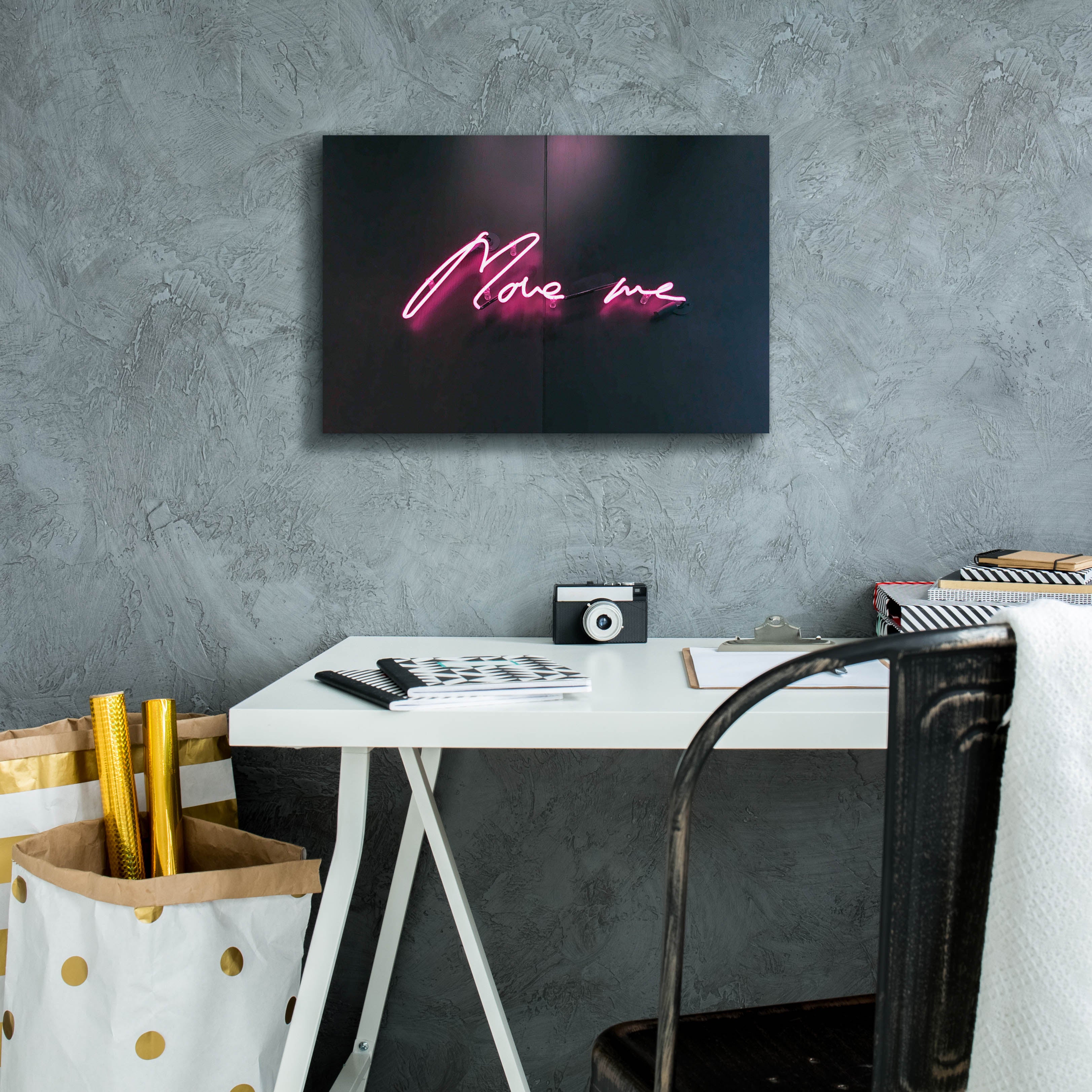 'Move Me In Neon Pink' by Epic Portfolio, Canvas Wall Art,18 x 12