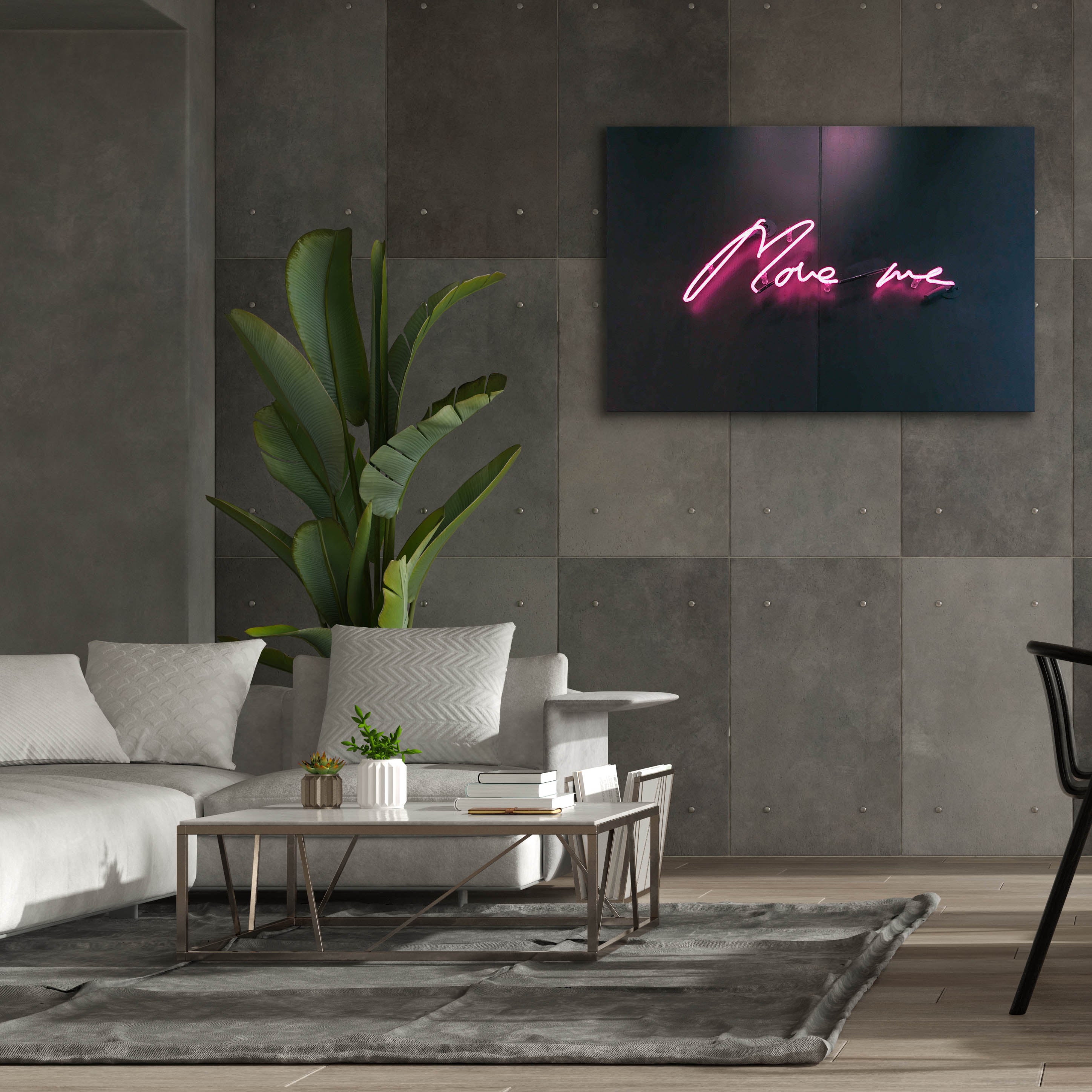 'Move Me In Neon Pink' by Epic Portfolio, Canvas Wall Art,60 x 40