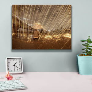 'Metallic Rain' by Epic Portfolio, Canvas Wall Art,16 x 12