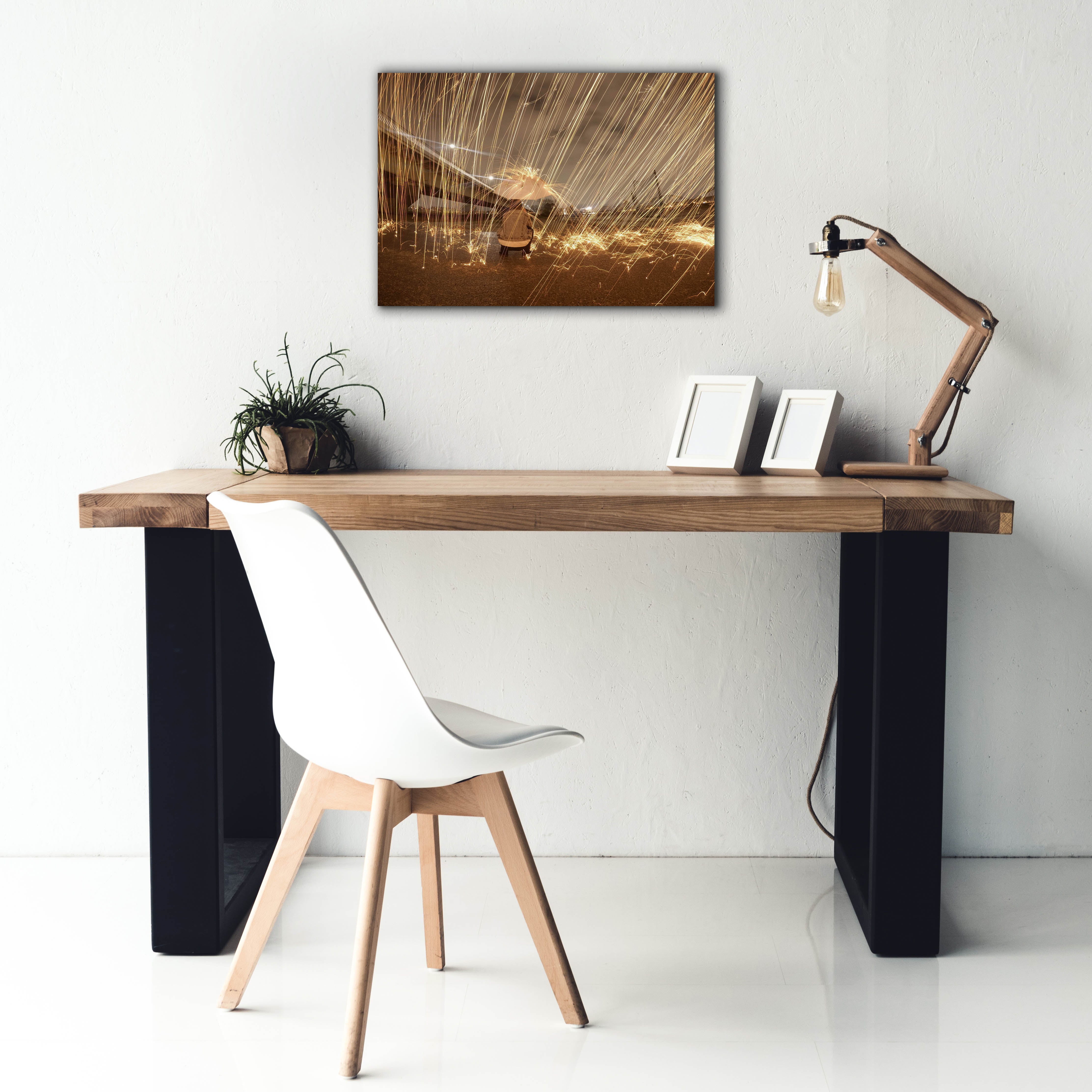 'Metallic Rain' by Epic Portfolio, Canvas Wall Art,26 x 18