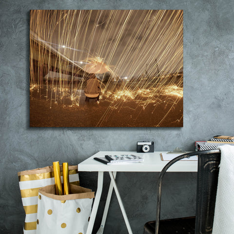 Image of 'Metallic Rain' by Epic Portfolio, Canvas Wall Art,34 x 26