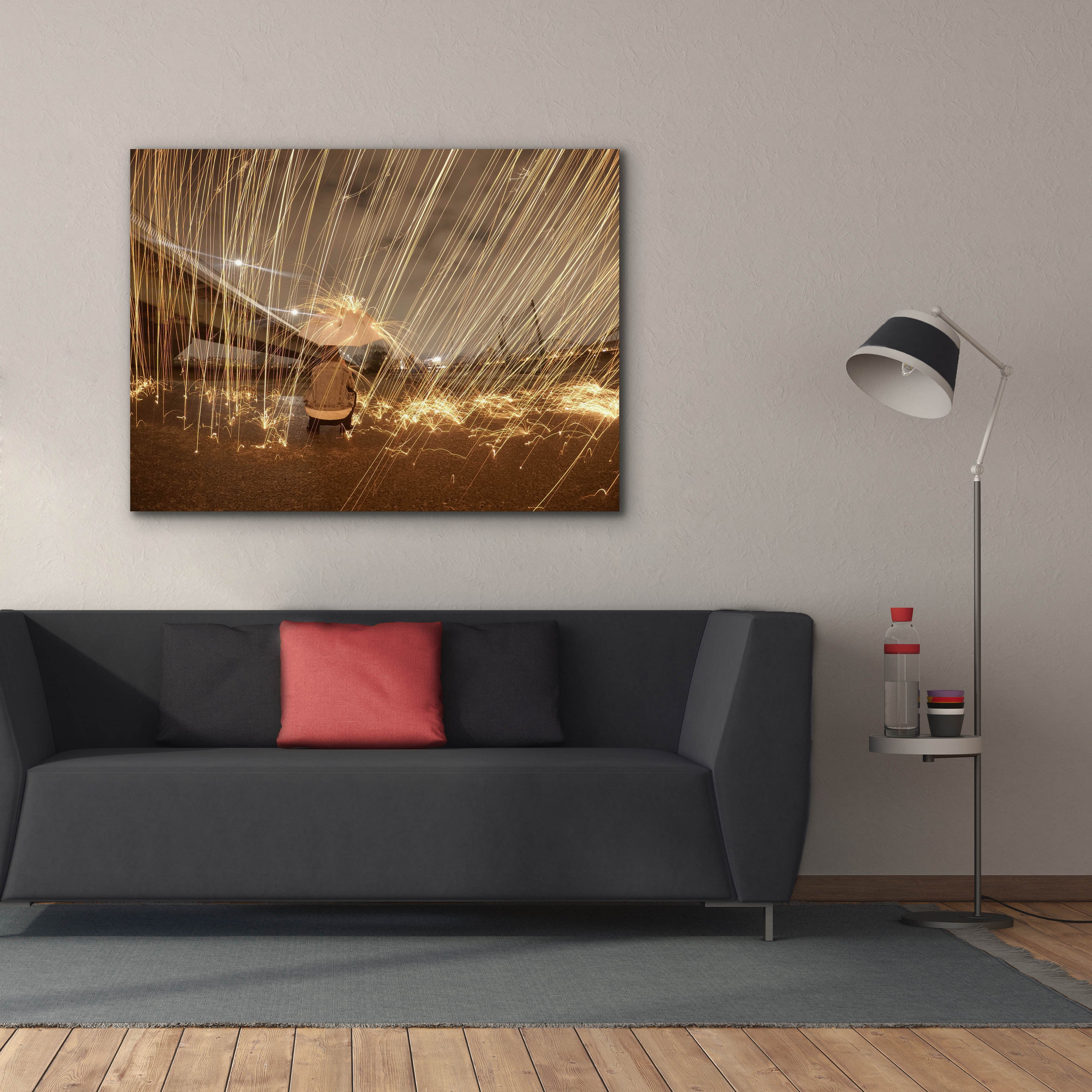 'Metallic Rain' by Epic Portfolio, Canvas Wall Art,54 x 40