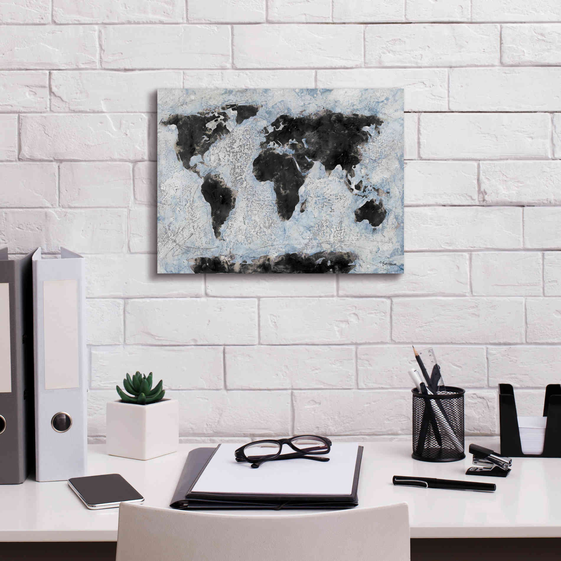 'Old World Map 2' by Britt Hallowell, Canvas Wall Art,16 x 12