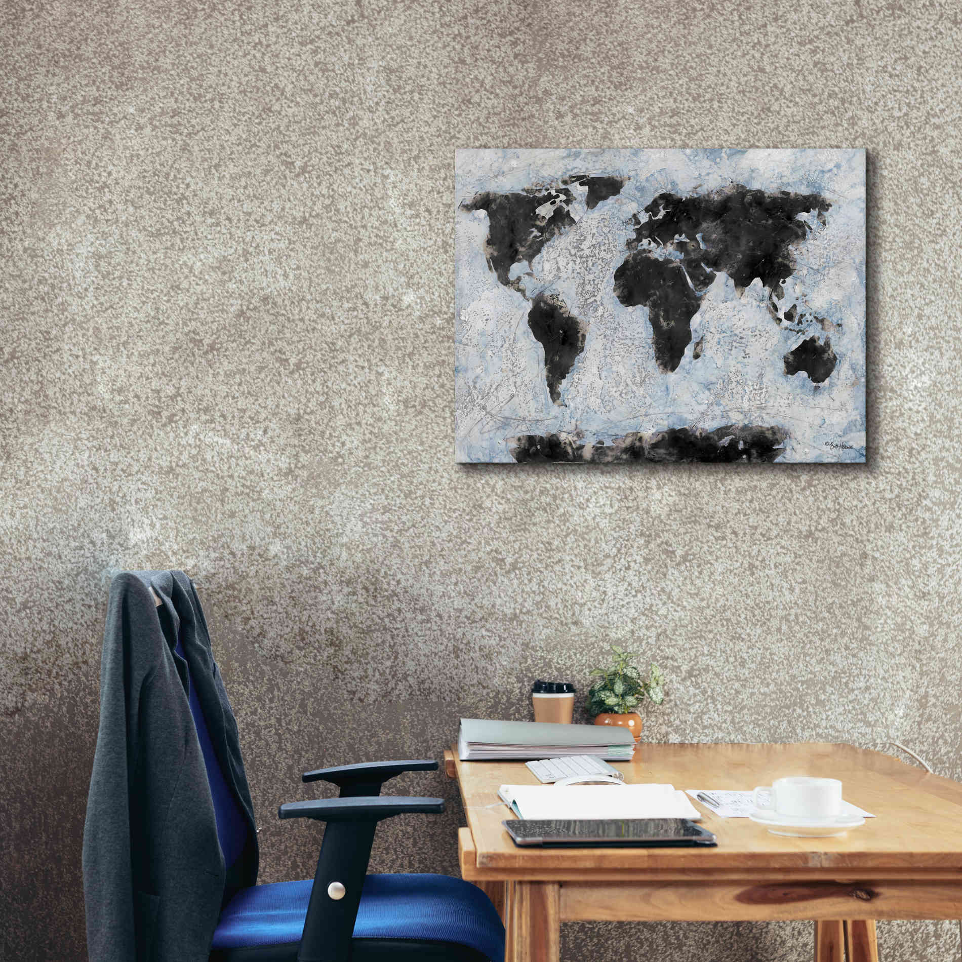 'Old World Map 2' by Britt Hallowell, Canvas Wall Art,34 x 26