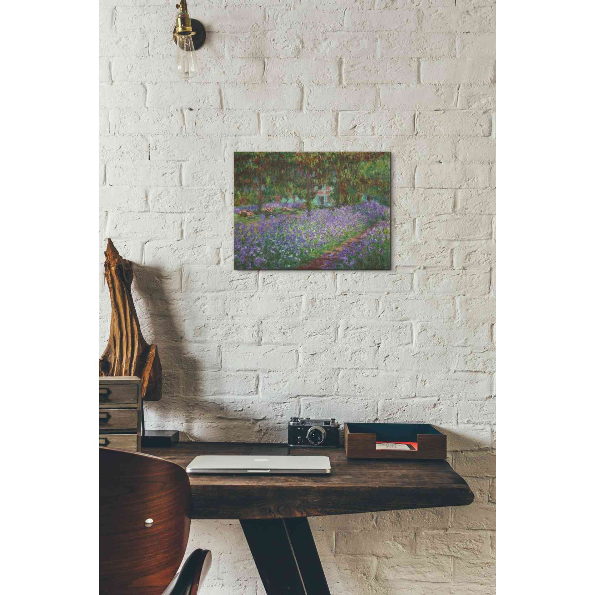 'The Artist's Garden at Giverny' by Claude Monet, Canvas Wall Art,16 x 12