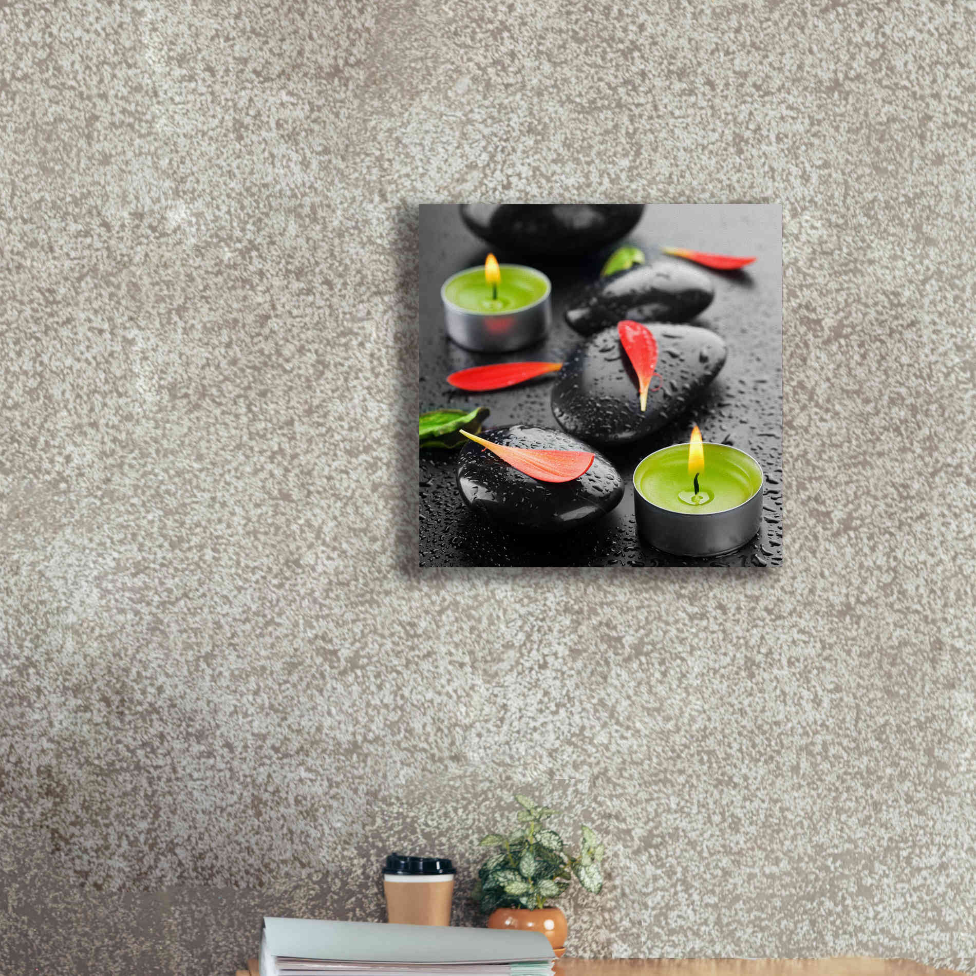 'Spa Rocks 4' Canvas Wall Art,18 x 18