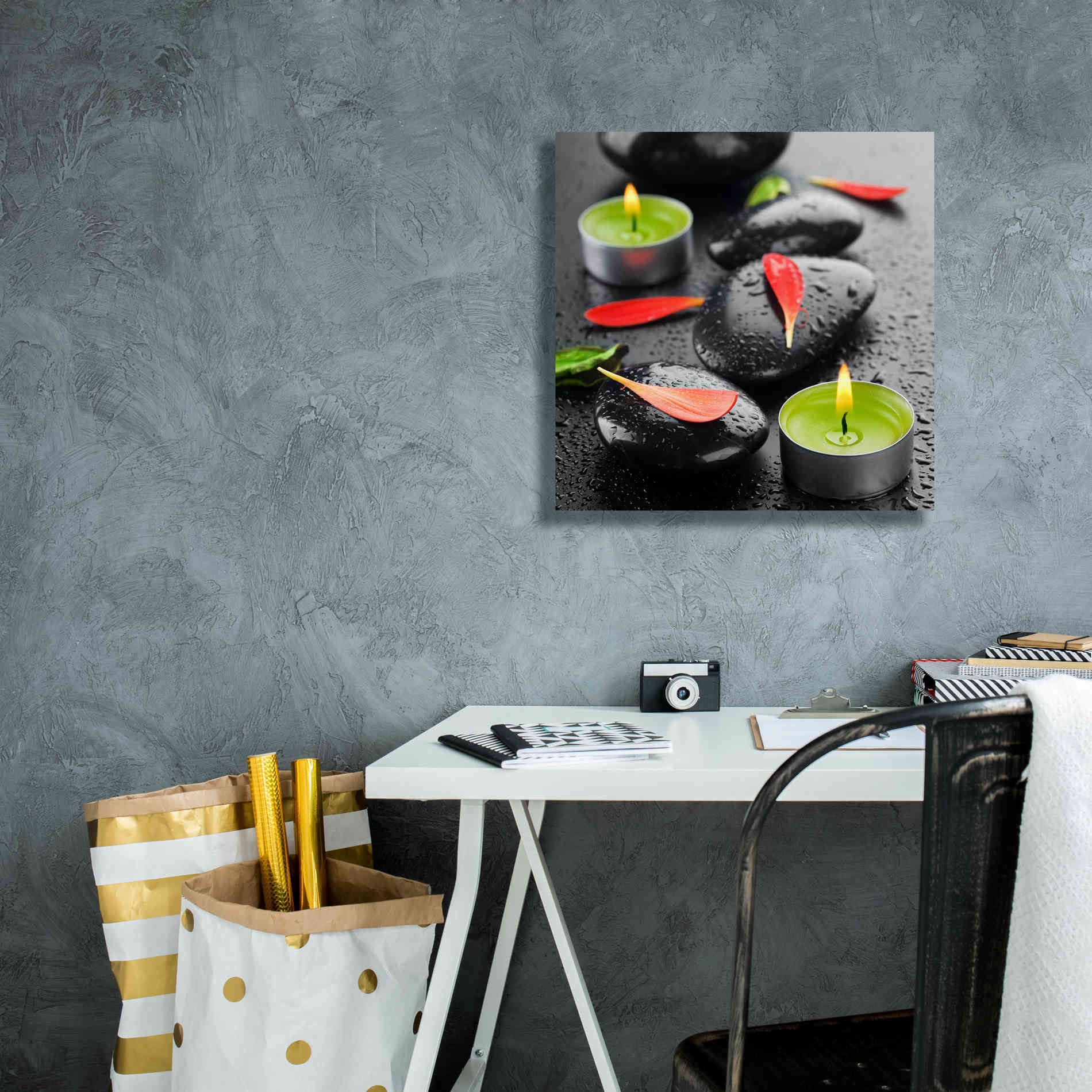 'Spa Rocks 4' Canvas Wall Art,18 x 18
