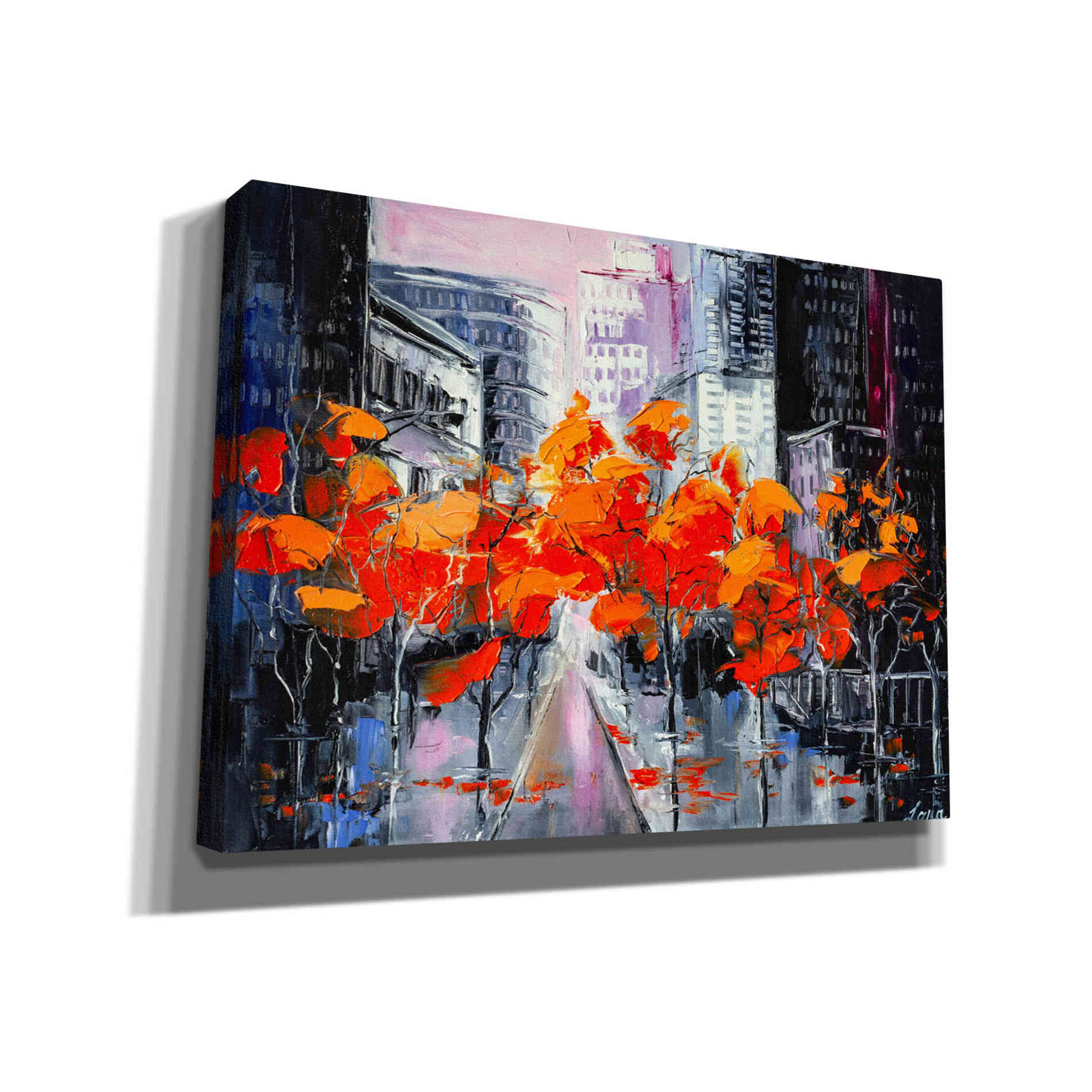 'City In A Foxy Clothes' by Lana Tikhonova Canvas Wall Art