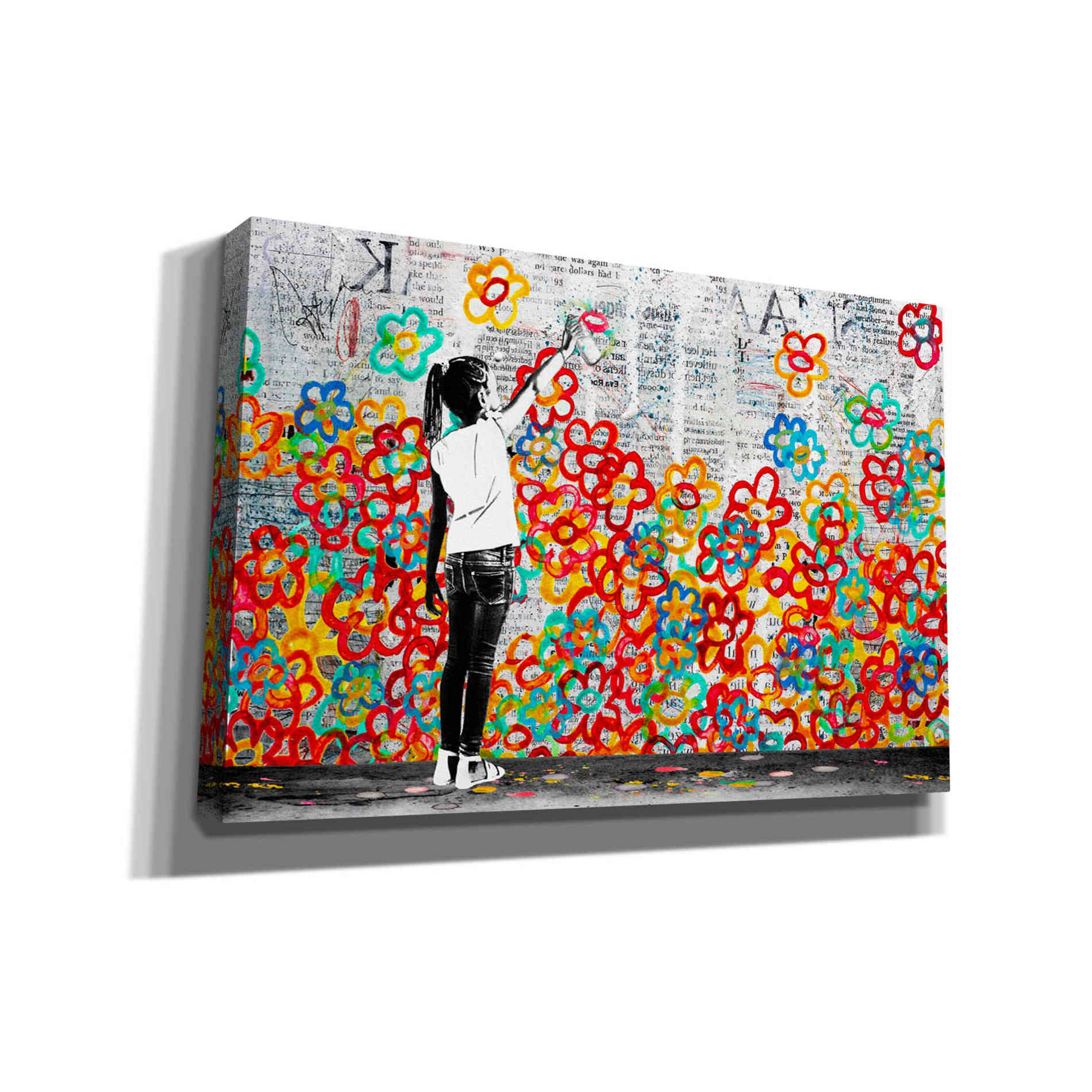 'FLOWER POWER' by DB Waterman, Giclee Canvas Wall Art