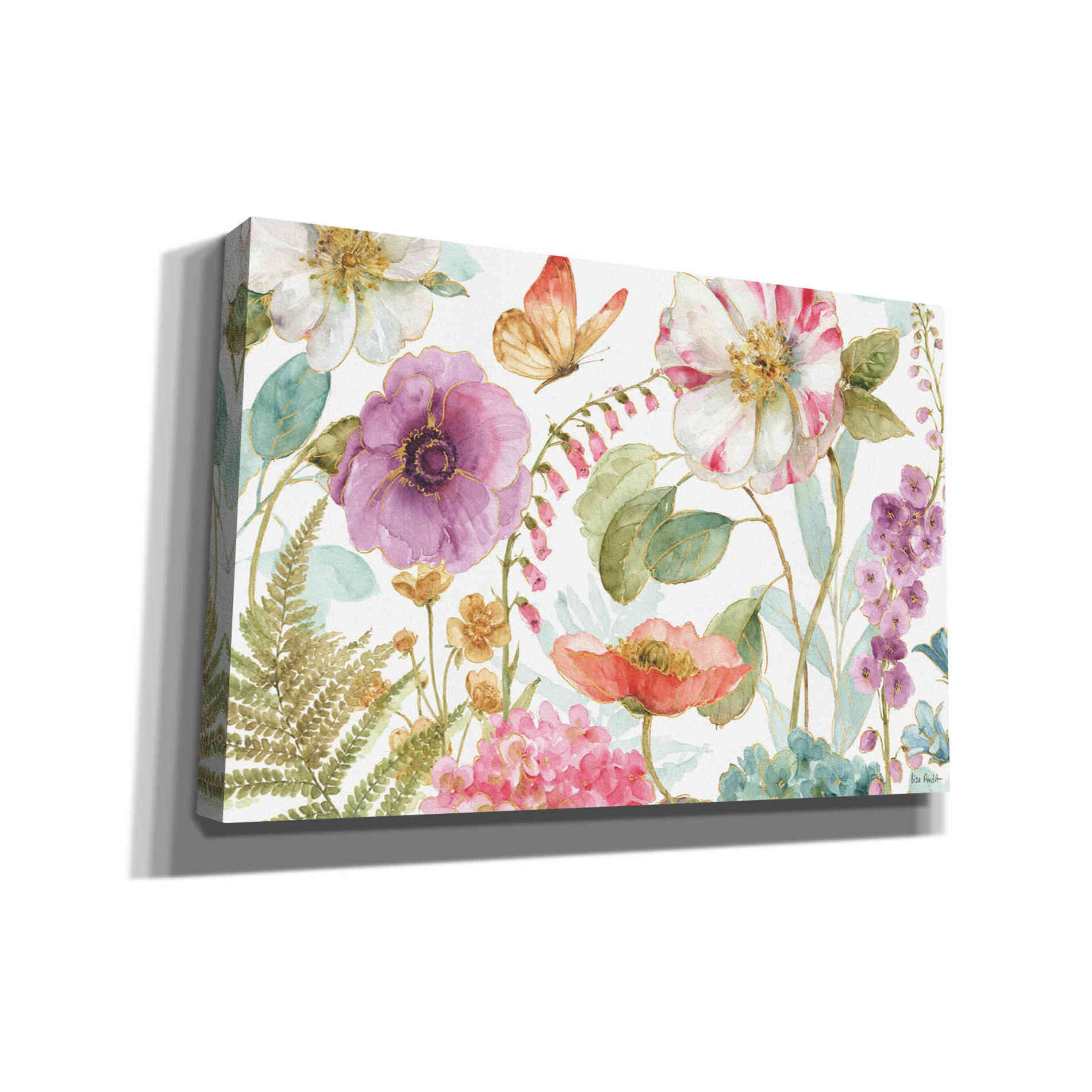 'Rainbow Seeds Flowers I' by Lisa Audit, Canvas Wall Art