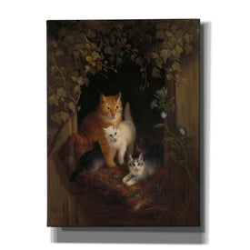'Cat with Kittens' by Henriette Ronner-Knip, Canvas Wall Art,Size B Portrait