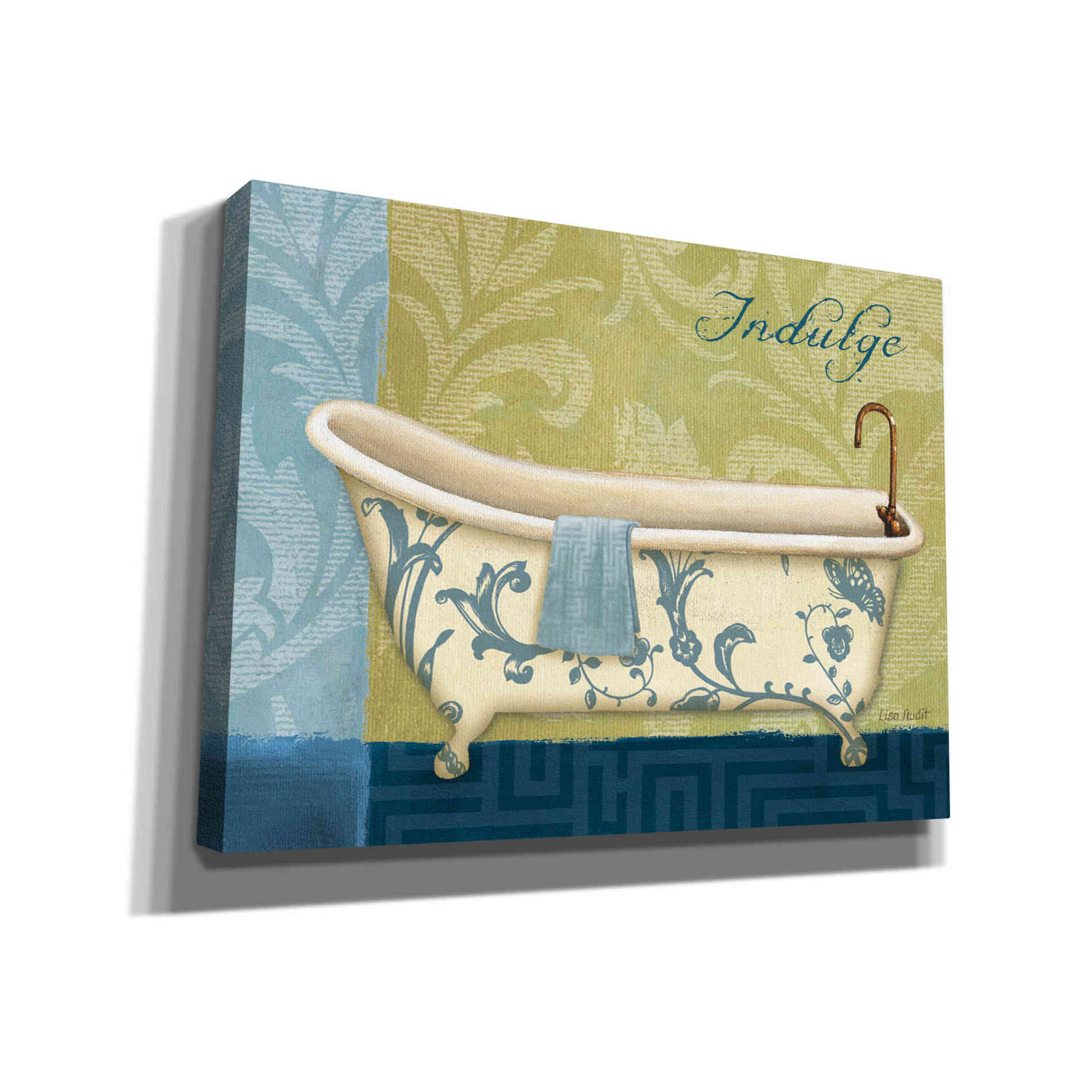 'Blue Botanical Bath I' by Lisa Audit, Canvas Wall Art