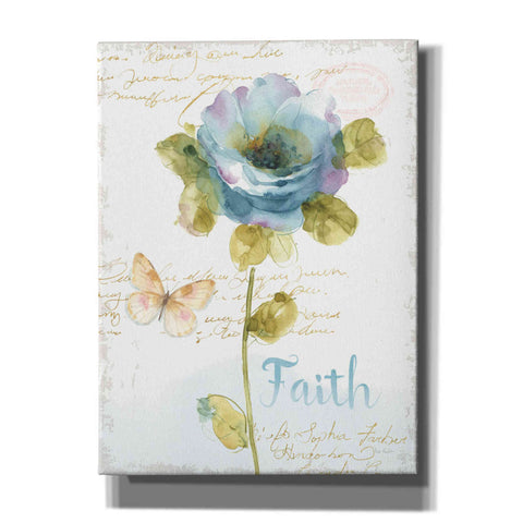 Image of 'Rainbow Seeds Floral VII Faith' by Lisa Audit, Canvas Wall Art