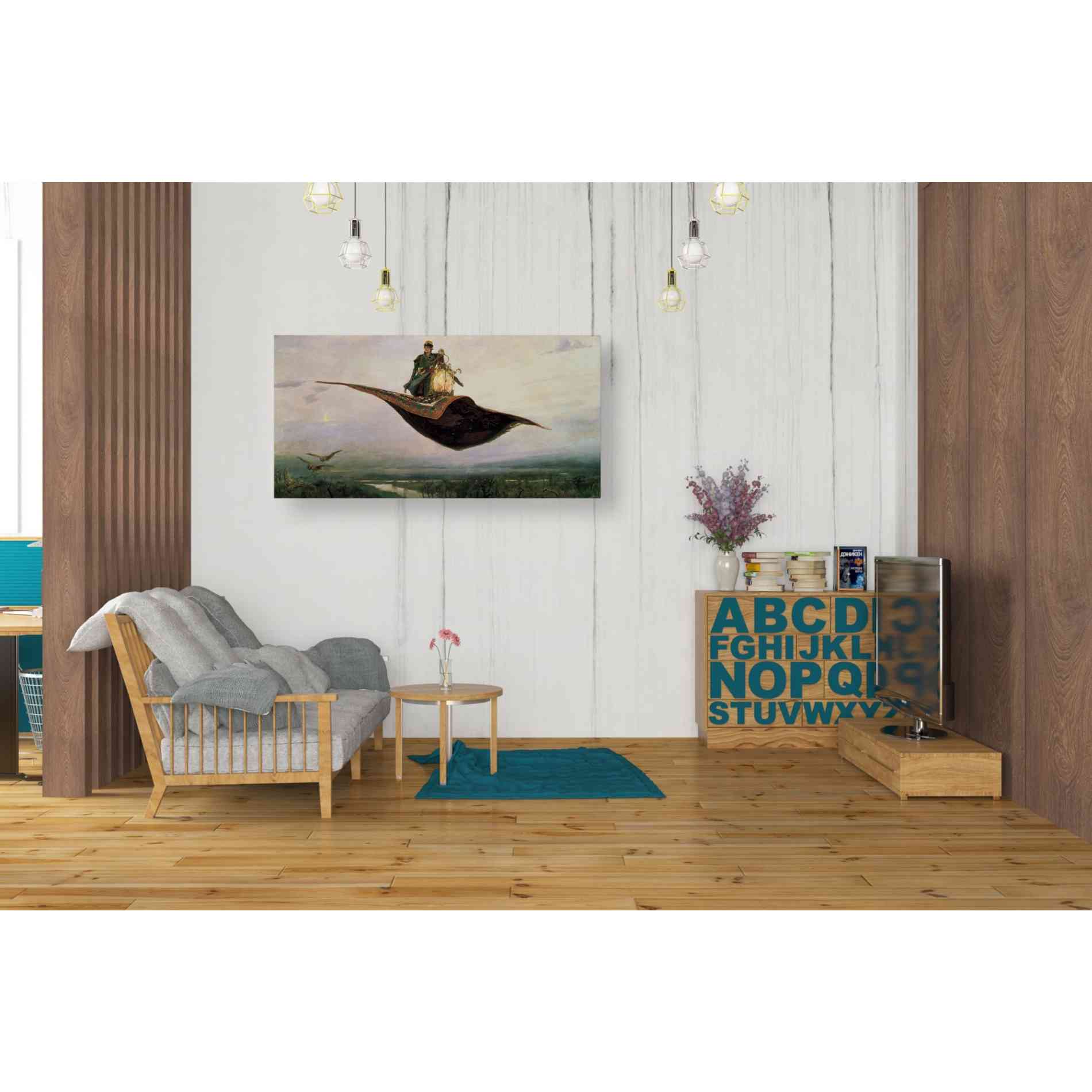 'The Flying Carpet' by Viktor Vasnetsov, Canvas Wall Art,40 x 20