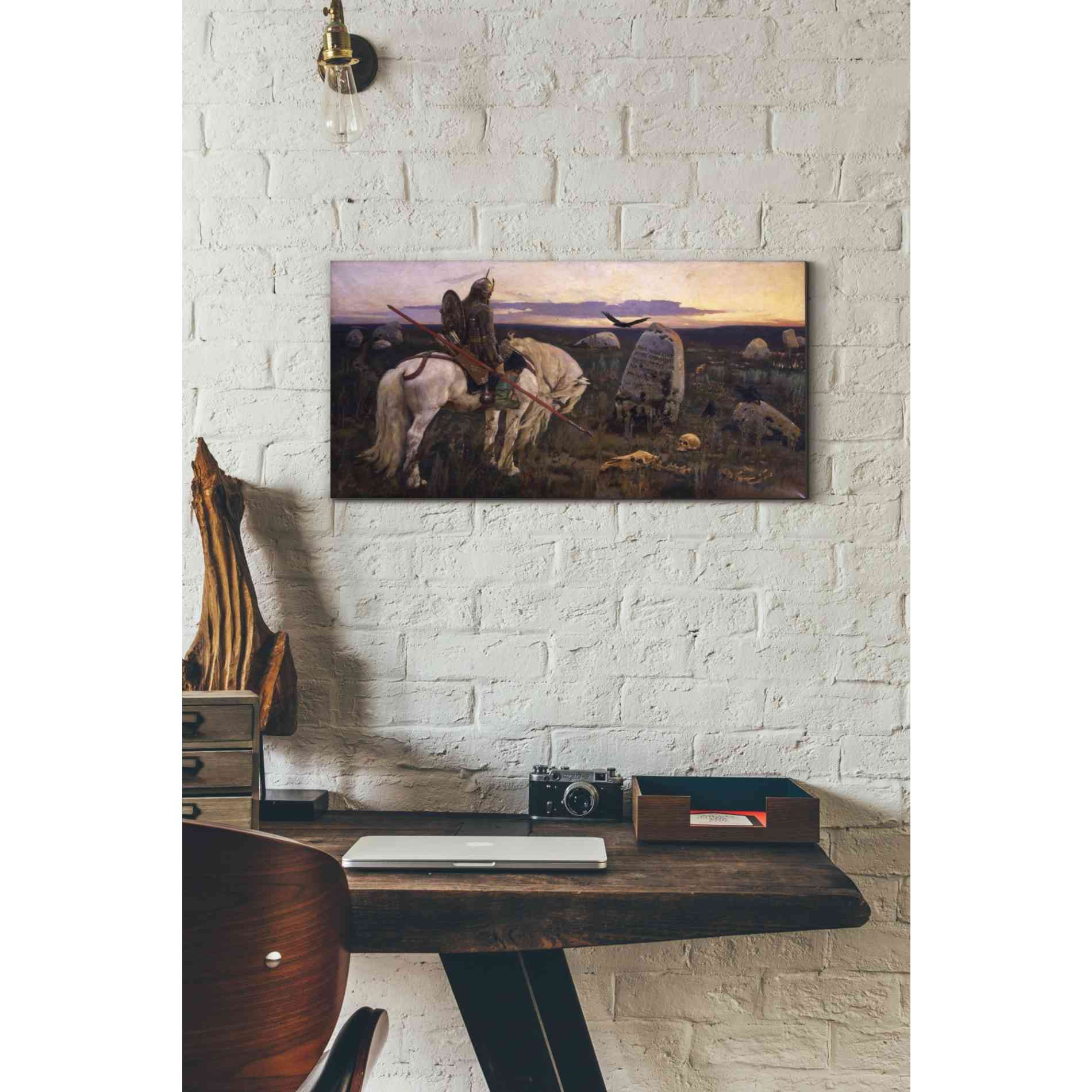 'The Knight At The Crossroads' by Viktor Vasnetsov, Canvas Wall Art,24 x 12