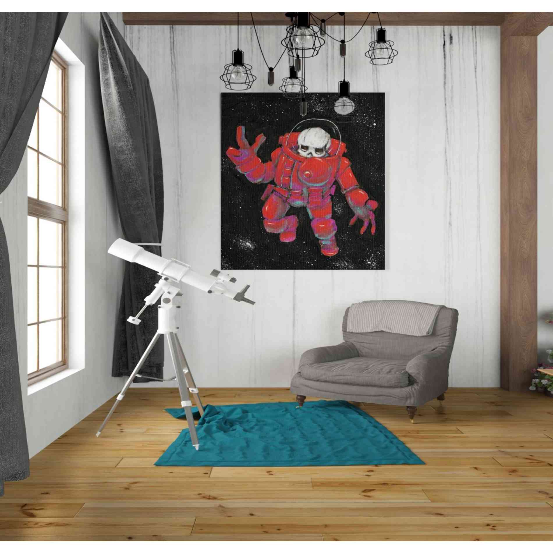 'Astro Skull' Craig Snodgrass, Canvas Wall Art,26 x 30