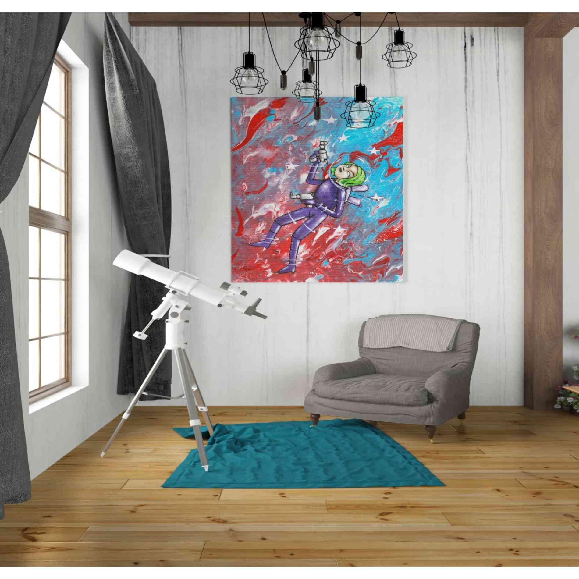 'Space Girl 1' Craig Snodgrass, Canvas Wall Art,26 x 30