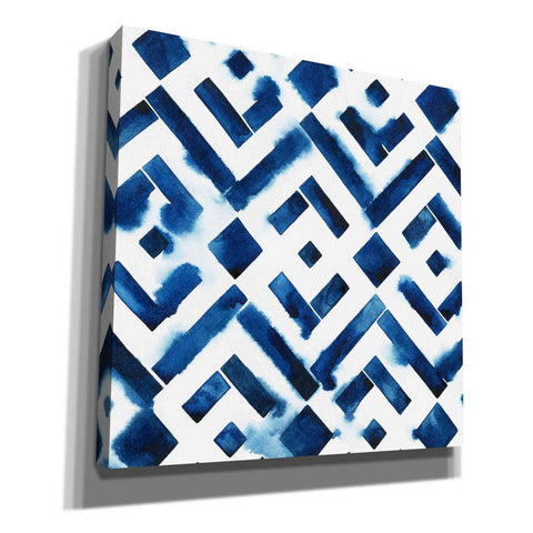 Image of 'Cobalt Watercolor Tiles II' by Grace Popp, Canvas Wall Glass