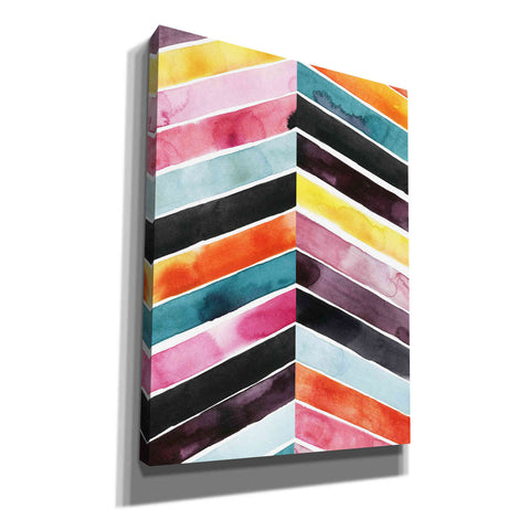 Image of 'Vivid Watercolor Chevron I' by Grace Popp, Canvas Wall Glass