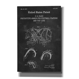 'Protective Armor for Football Blueprint Patent Chalkboard,' Canvas Wall Art