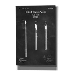 'Arrow Blueprint Patent Chalkboard,' Canvas Wall Art