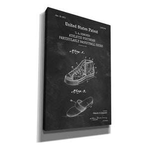 'Basketball Shoes Blueprint Patent Chalkboard,' Canvas Wall Art