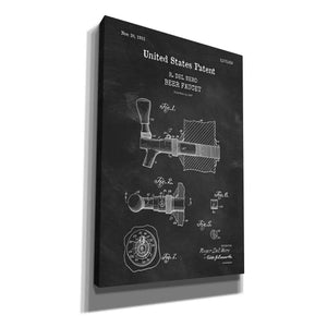'Beer Faucet Blueprint Patent Chalkboard,' Canvas Wall Art