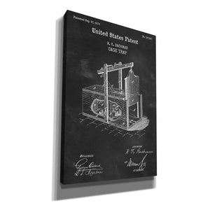 'Cage Trap Blueprint Patent Chalkboard,' Canvas Wall Art
