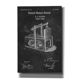 'Cage Trap Blueprint Patent Chalkboard,' Canvas Wall Art
