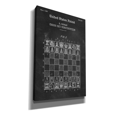 Image of 'Chess Blueprint Patent Chalkboard,' Canvas Wall Art
