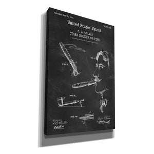 'Cigar Holder Blueprint Patent Chalkboard,' Canvas Wall Art