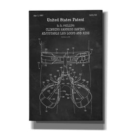 'Climbing Harness Blueprint Patent Chalkboard,' Canvas Wall Art