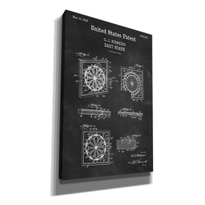 'Dart Board Blueprint Patent Chalkboard,' Canvas Wall Art