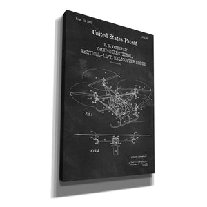 'Drone Blueprint Patent Chalkboard,' Canvas Wall Art