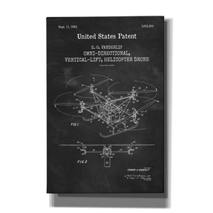 'Drone Blueprint Patent Chalkboard,' Canvas Wall Art