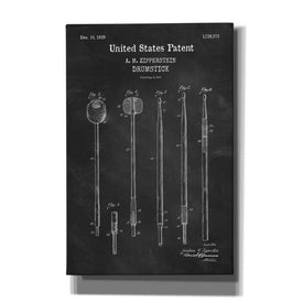 'Drumsticks, 1929 Blueprint Patent Chalkboard,' Canvas Wall Art