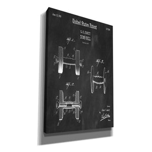 'Dumbbell Blueprint Patent Chalkboard,' Canvas Wall Art