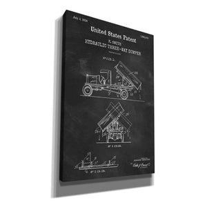 'Dump Truck Blueprint Patent Chalkboard,' Canvas Wall Art