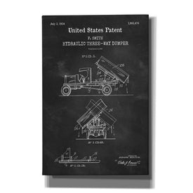 'Dump Truck Blueprint Patent Chalkboard,' Canvas Wall Art